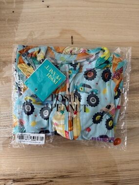 NWT Posh Peanut Monster Trucks Convertible One-Piece 6-9 months